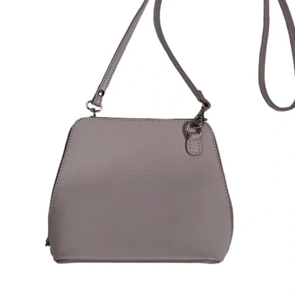 Vera Pelle Handbags - Vera Pelle Soft Pink Blush Mini Crossbody Bag Triple entry NWT